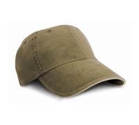 Bleu Kaki Souple Peau de Pêche Touché Cotton Profil Bas Sandwich Pic Casquette