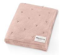 Bleu La La Couverture de Luxe pour Bébé - Couverture D'emmaillotage en Pointelle 100% Coton Biologique pour Filles et Garçons - Couverture Berceau pour Nouveau-Nés et Nourrissons (Rose Ballet)