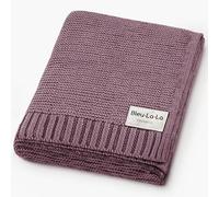 Bleu La La Couverture D'emmaillotage pour Bébé - 100% Coton Biologique pour Filles Et Garçons - Douce Et Chaude pour Berceau, Cadeau pour Nouveau-Nés Et Nourrissons (Prune)
