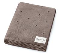 Bleu La La Couverture d'emmaillotage unisexe biologique pour garçons et filles - 100 % coton bio doux tricoté chaud et confortable pour nouveau-nés, nourrissons et tout-petits (moka)