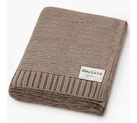 Bleu La La Couverture pour Bébé - Couverture D'emmaillotage 100% Coton Biologique pour Filles Et Garçons - Couverture Douce Et Chaude pour Berceau Cadeau pour Nouveau-Nés Et Nourrissons (Moka)