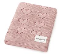 Bleu La La Couverture pour Bébé Cœur pour Garçons et Filles - 100% Coton Doux Réception Emmailloter Berceau Poussette Cadeau Couverture pour Nouveau-nés Nourrissons Tout-Petits (Rose Ballet)