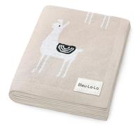 Bleu La La Couverture pour Bébé pour Garçons et Filles - 100% Coton Doux Réception Emmailloter Berceau Poussette Cadeau Couverture pour Nouveau-nés Nourrissons Tout-Petits (Lama - Taupe)