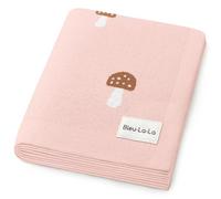 Bleu La La Couverture pour Bébé pour Garçons et Filles - 100% Coton Doux Réception Emmailloter Berceau Poussette Cadeau Couverture pour Nouveau-nés Nourrissons Tout-Petits (Champignon - Rose)