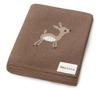 Bleu La La Couverture pour Bébé pour Garçons et Filles - 100% Coton Doux Réception Emmailloter Berceau Poussette Cadeau Couverture pour Nouveau-nés Nourrissons Tout-Petits (Faon - Moka)