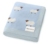 Bleu La La Couverture pour Bébé pour Garçons et Filles - 100% Coton Doux Réception Emmailloter Berceau Poussette Cadeau Couverture pour Nouveau-nés Nourrissons Tout-Petits (Mouton - Bleu Bébé)