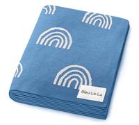 Bleu La La Couverture pour Bébé pour Garçons et Filles - 100% Coton Doux Réception Emmailloter Berceau Poussette Cadeau Couverture pour Nouveau-nés Nourrissons Tout-Petits (Arc-en-Ciel - Bleu)