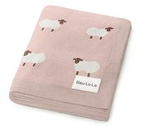 Bleu La La Couverture pour Bébé pour Garçons et Filles - 100% Coton Doux Réception Emmailloter Berceau Poussette Cadeau Couverture pour Nouveau-nés Nourrissons Tout-Petits (Mouton - Rose)