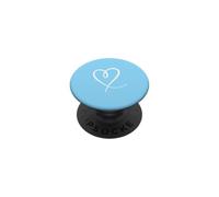 Bleu Layette - Dessin esthétique Minimaliste en Forme de cœur PopSockets PopGrip Adhésif