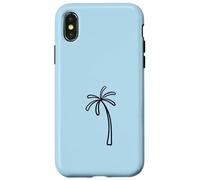 Bleu Layette - Feuilles de Palmiers Chic - Plage Tropicale Coque pour iPhone X/XS