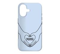 Bleu - Mama Heart Hands Minimalist Line Art Mother Coque pour iPhone 17
