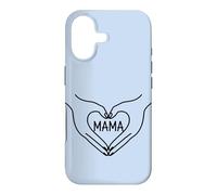 Bleu - Mama Heart Hands Minimalist Line Art Mother Coque pour iPhone 17