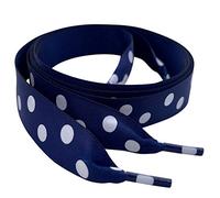 Bleu marine à pois en ruban satiné Trainer Lacets Lacets pour Nike Blazers avec nos Pimp My Shoes Logo Aiguillettes - Bleu - motif pois bleu marine,