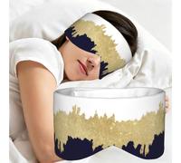 Bleu marine, blanc, faux or, Masque de sommeil pour la maison, les voyages et le travail posté, couvrant entièrement les yeux et bloquant la lumière