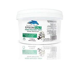 bleu & marine Bretania - Sel d'Epsom pour Chevaux 2,5 kg | Apport Riche en Magnésium | Usages Multiples: Cataplasme, Bain, Enveloppement | Soulagement Musculaire | Absorption Toxines | Economique
