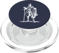 Bleu Marine - Chevalier Épée et Bouclier Guerrier PopSockets PopGrip pour MagSafe
