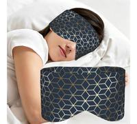 Bleu marine et or, Masque de sommeil pour la maison, les voyages et le travail posté, couvrant entièrement les yeux et bloquant la lumière