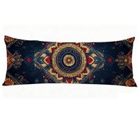 Bleu Marine Taie Oreiller 40x145 cm Bohême Housse Traversin 145 x 40 cm Set de 1 Coussin Grossesse, Douce et Confortable avec Fermeture éclair Oreiller de Corps pour Canapé Lit Coussin Long J0-168