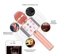 bleu Microphone karaoké Portable WS858, Bluetooth, sans fil, haut-parleur HIFI, pour la maison, KTV