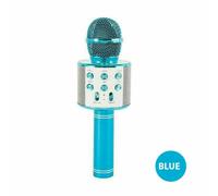 Bleu Microphone professionnel sans fil Bluetooth WS858, haut-parleur USB, karaoké, KTV, pour la maison, lecteur de musique, enregistreur de chant