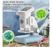 (Bleu)Microscope électronique 1200X HD avec support amovible, pour les enfants, les étudiants et les amateurs