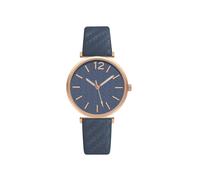 (Bleu) Montre à quartz décontractée pour femme avec bracelet en or et aiguille d'acupuncture