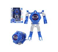 (Bleu) Montre robot créative transformable pour enfants, jouets de transformation, montre-bracelet pour