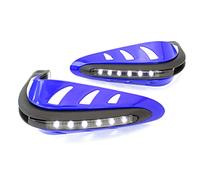Bleu Moto Quad Vélo Protège Protecteurs Avec LED Feux Diurnes DRL