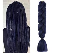 Bleu Nuit Meches Pour Tresses Africaine 1 Paquets 24 Pouces Braid Pré éTiré Braids Meches Pre Tiré Long Easy Braids Knotless Yaki Nattes Extensions Rajout Cheveux Tresses