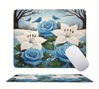 Bleu Oiseau Tapis de Souris 240 x 200 mm, Tapis de Souris Gaming de Haute Précision, Bords Cousus, Base en Caoutchouc Antidérapante, Glisse Ultra-Douce et Un Suivi Optimal, Travail Domicile s0z-198