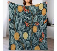 Bleu-Orange Fleurs De Pissenlit Couverture Polaire,3D Illustrations De William Morris Flanelle Douce Chaudes Légères Couvertures Toutes Saisons Jete De Canape Pour Voyager,Lit Ou Canapé,220X240Cm