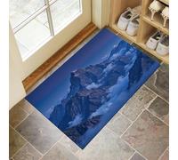 Bleu Paillasson Attrape-Poussière, Pic Montagne 3D Tapis de Sol Antidérapant Lavable en Machine, Dark Fantasy Absorbantes pour Entrée Porte et Couloir -