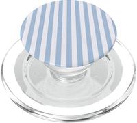 Bleu pâle Rayures Classique Minimaliste Blanc Lignes PopSockets PopGrip pour MagSafe