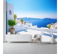 Bleu Papier Peint 300 x 210 cm, Moderne Littoral Paysage Insulaire Thème Grand Photo Mural - Papier Peint Intissé au Design Unique pour Salon Chambre Décoration Mural