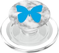 Bleu Papillon Mignon Minimal Blanc Gris PopSockets PopGrip pour MagSafe