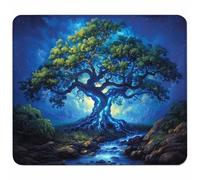 Bleu Petit Tapis de Souris 200x180mm avec Base en Caoutchouc Antidérapant et Imperméable, Gaming Tapis de Souris pour Femmes, Hommes, PC Gamer, Ordinateurs Portables sans Fil, Arbre De La Vie A-1993