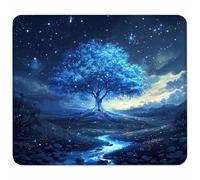 Bleu Petit Tapis de Souris 250x200mm avec Base en Caoutchouc Antidérapant et Imperméable, Gaming Tapis de Souris pour Femmes, Hommes, PC Gamer, Ordinateurs Portables sans Fil, Arbre De La Vie V-3978