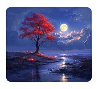 Bleu Petit Tapis de Souris 250x200mm avec Base en Caoutchouc Antidérapant et Imperméable, Gaming Tapis de Souris pour Femmes, Hommes, Ordinateurs Portables sans Fil, Cadeau Homme, Paysage H-1009