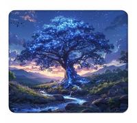 Bleu Petit Tapis de Souris 270x220mm avec Base en Caoutchouc Antidérapant et Imperméable, Gaming Tapis de Souris pour Femmes, Hommes, PC Gamer, Ordinateurs Portables sans Fil, Arbre De La Vie 3-7332
