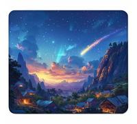 Bleu Petit Tapis de Souris 340x280mm avec Base en Caoutchouc Antidérapant et Imperméable, Gaming Tapis de Souris pour Femmes, Hommes, Ordinateurs Portables sans Fil, Cadeau Homme, Paysage J-2247