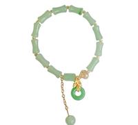 Bleu Phrases Pierres Jonc Élastique Anneaux Jade Bracelet Green Jade Bead Elastic Bracelet Jade Bracelet Jewelry For Women Message Empilable Homme Anneaux (G, One Size)