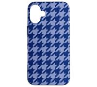 Bleu Pied-de-Poule Preppy Esthétique Classique Girly Fashion Coque pour iPhone 16 Plus