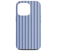 Bleu rayé Girly lignes verticales Preppy Stripes Cute Girl Coque pour iPhone 13 Pro
