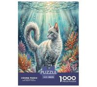 Bleu Russe 1000 Pièces Animaux Puzzle Défi Jouet Jeu Éducatif Puzzles Décorationd’intérieur Adultes Cadeaux 38x26cm/1000pcs