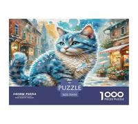 Bleu Russe 1000 Pièces Animaux Puzzle Défi Jouet Jeu Éducatif Unique Home Decor Et Enfants À Partir De 14+ Ans Art Mural Cadeau 70x50cm/1000pcs
