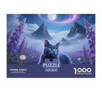 Bleu Russe 1000 Pièces Puzzles DIY Divertissement Puzzles Classiques Pet Chat Puzzle De Qualité Supérieure Adultes Et Enfants Dès 14 Ans70x50cm/1000pcs