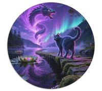 Bleu Russe Circulaire Puzzle Convient pour Adultes Et Enfants 1000 Pièces Pet Mignon Fun Défiant Jeu Éducatif Unique Toy (67.5x67.5cm)