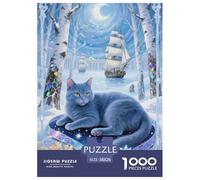 Bleu Russe Puzzle 1000 Pièces Jouet Jeu D'Intelligence Décoration Intérieure Jeu Éducatif Challenge Toy Adultes Et Enfants À Partir De 14 Ans 38x26cm/1000pcs