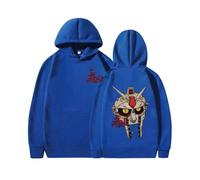 (Bleu-S) Sweat à capuche unisexe oversize avec motif de masque de métal et rappeur MF Doom Madlib Madvillain