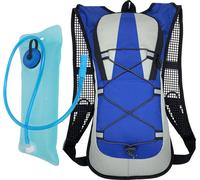 (Bleu) Sac à dos d'escalade avec vessie d'eau de 2L, sac à dos d'hydratation pour camping randonnée vélo course escalade vélo